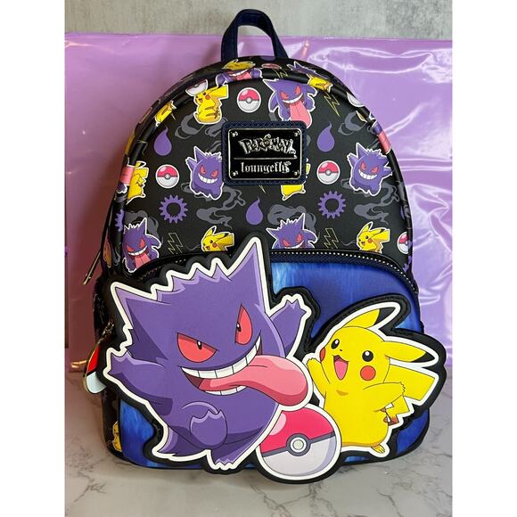 Loungefly Pokémon Pikachu & Gengar Mini Backpack New With Tags 2023 - Picture 1 of 10